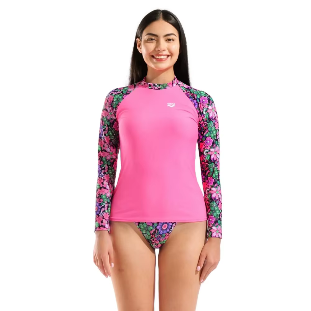 T-shirt Rash Guard pour femmes, haut de maillot de bain à manches longues, très élastique, pour spor