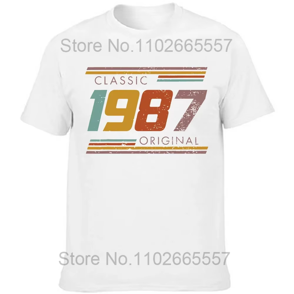 Classique 1987 Original Vintage édition rétro anniversaire t-shirts été graphique coton Streetwear à