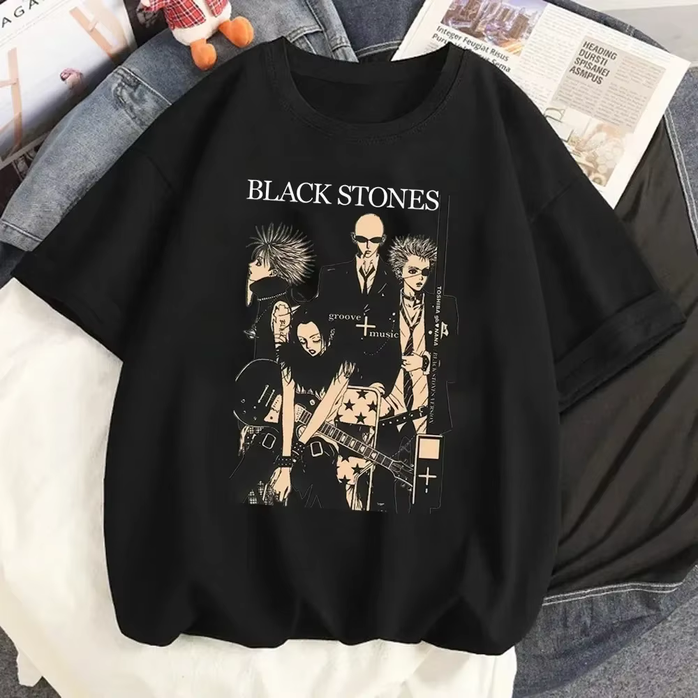 T-shirt NANA Anime Japonais, imprimé dessin animé, hauts unisexes, sweat-shirt Streetwear Black Ston