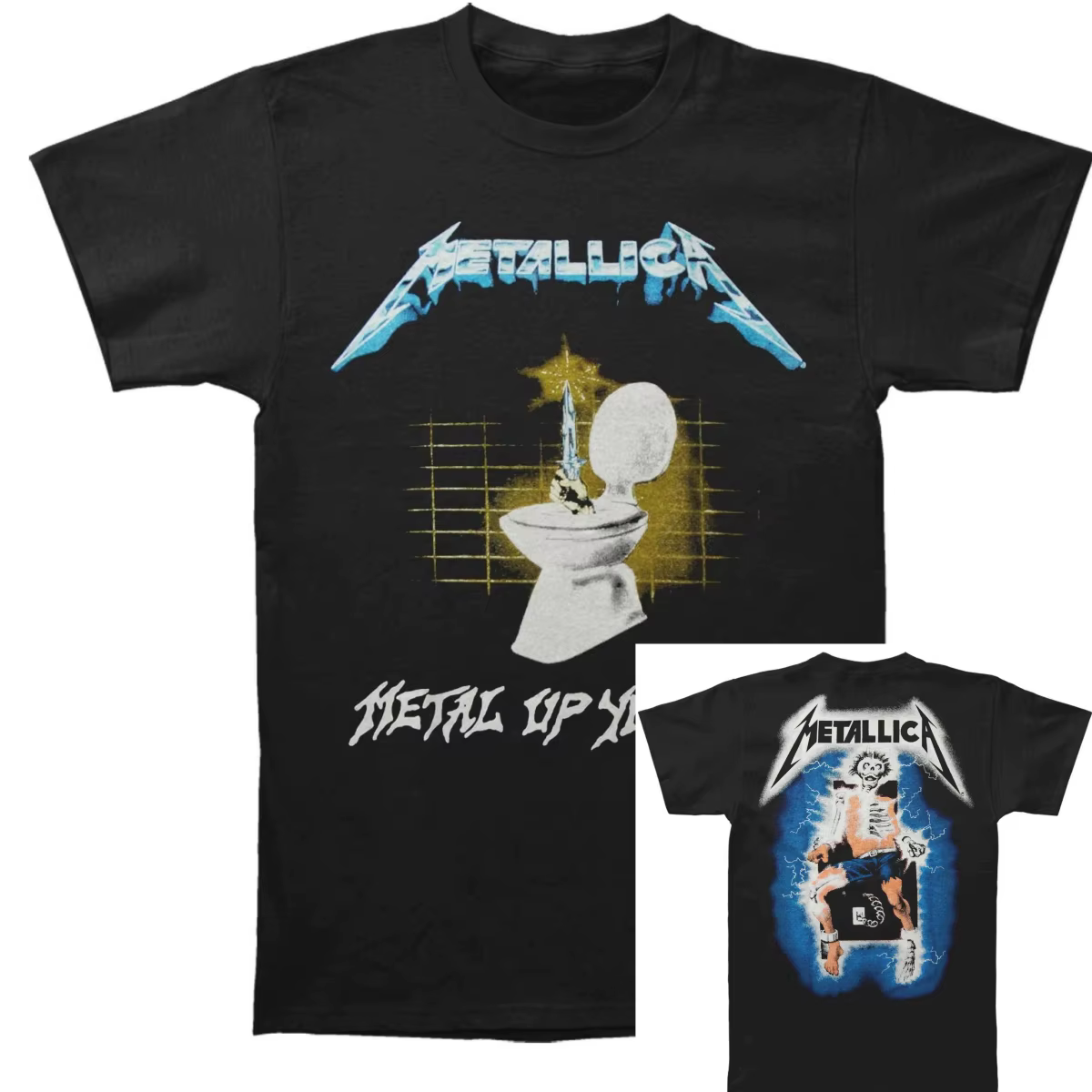 T-Shirt Metallica Metal Up Band, 100% coton, avec image graphique, pour hommes et femmes, Streetwear
