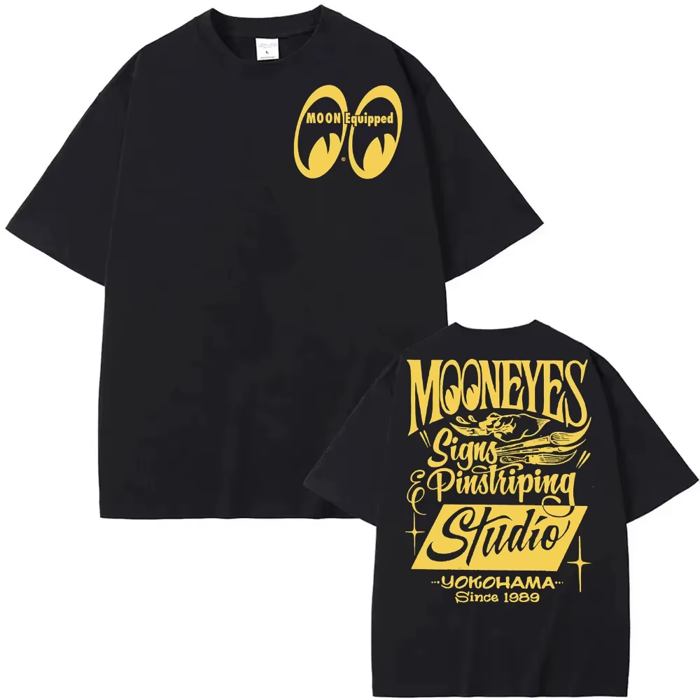 T-shirt graphique Mooneyes Moon Equipped Speed pour homme, streetwear, décontracté, pour femme, vête