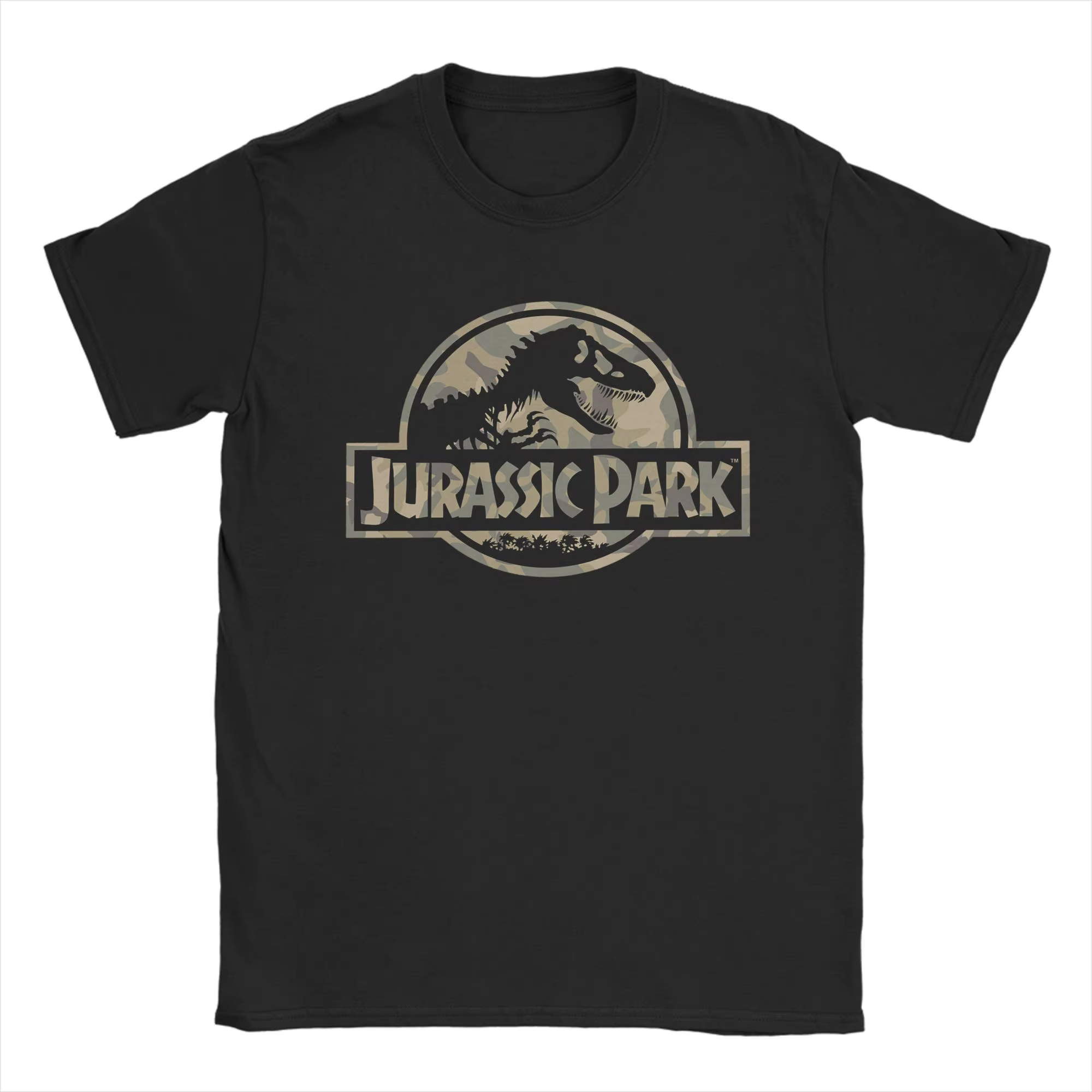 Jurassic park hommes t-shirt mode t-shirt à manches courtes col rond T-Shirts pur coton vêtements gr