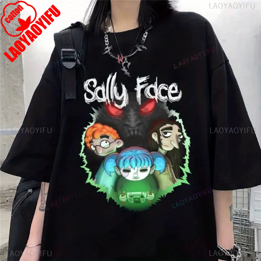Sally Face hommes t-shirt imprimé régulier à manches courtes T-shirts femme Harajuku mode d'été déco