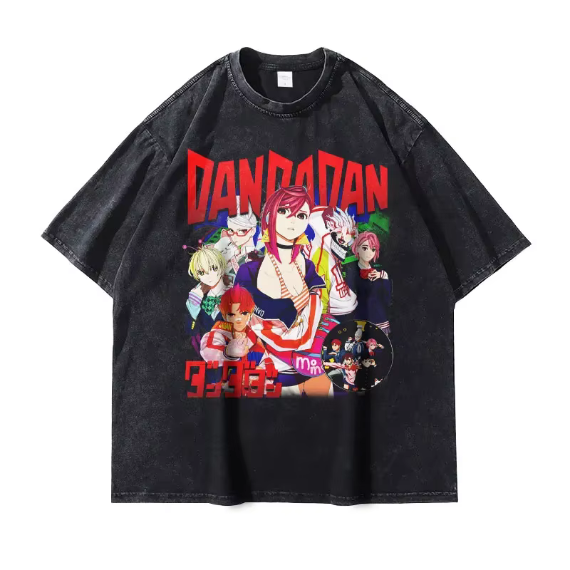 Anime Dan Da Dan t-shirt surdimensionné Vintage lavé Dandadan T-shirts Streetwear rétro Manga Ayase 