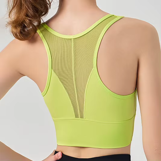 Soutien-gorge de sport antibactérien respirant pour femmes avec bonnets fixes-haut d'entraînement de