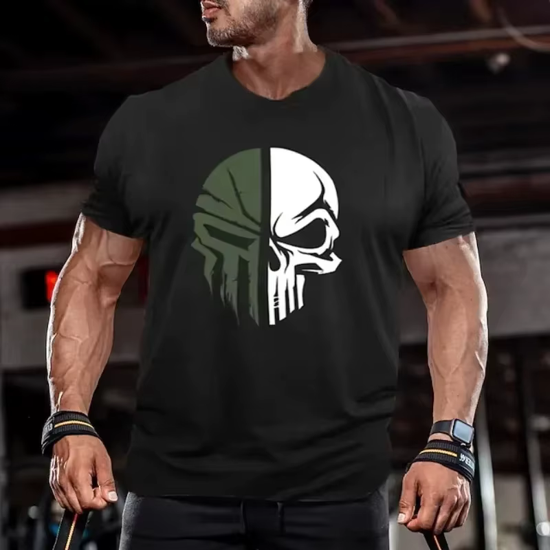 T-shirt à manches courtes pour hommes, haut de Fitness, respirant, à séchage rapide