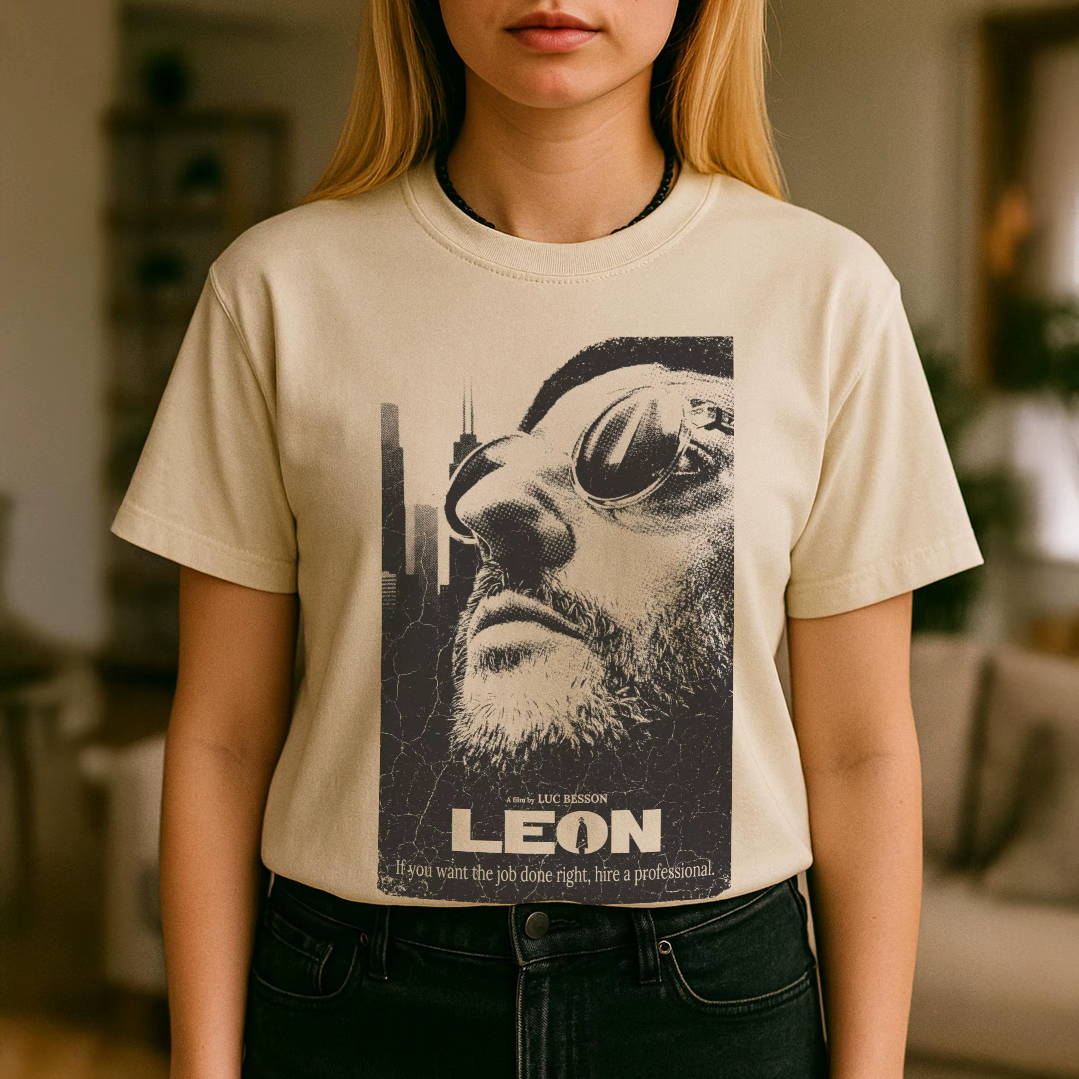 Leon le film professionnel imprimé T-shirt femmes et hommes Fans haut rigide printemps/été ample à m