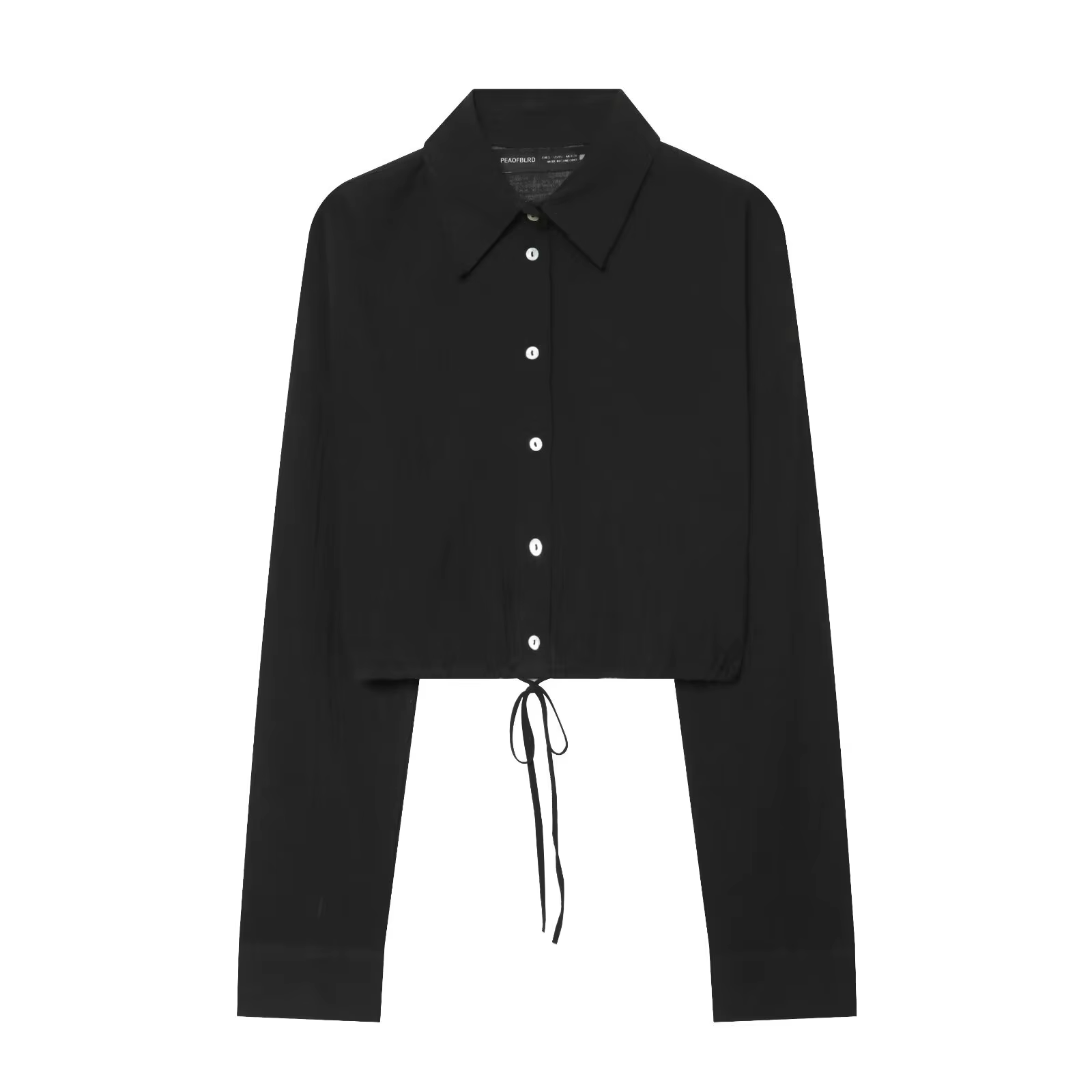 Chemisier court en mousseline pour femme avec cordon de serrage, Nouvelle collection été 2026, Manch