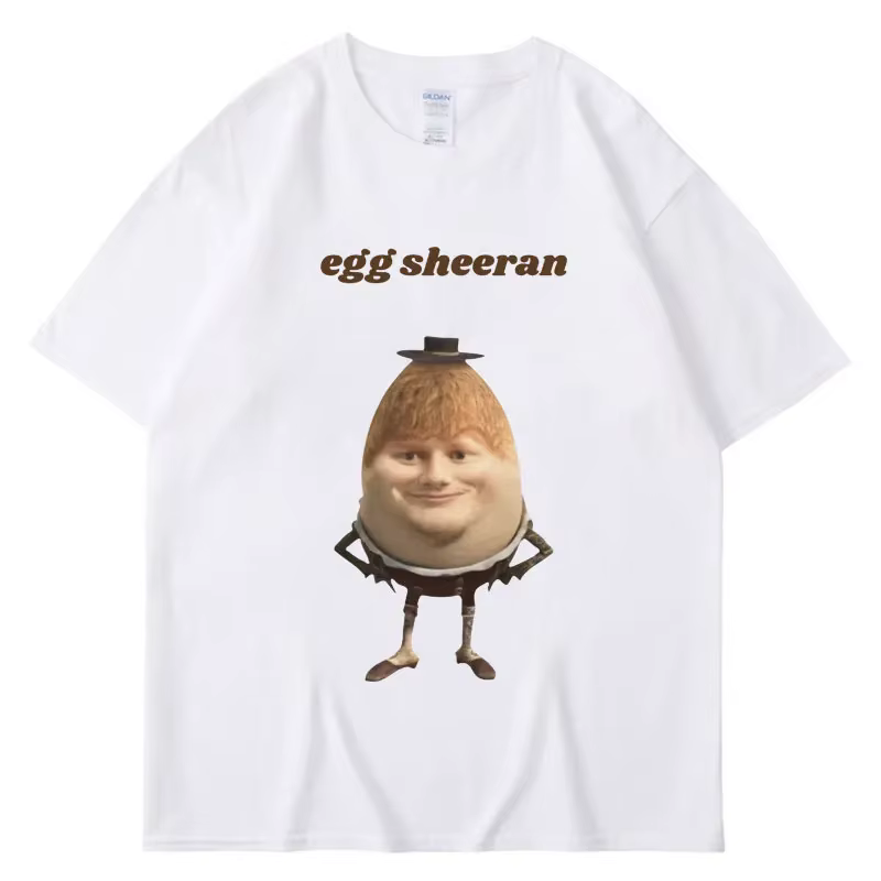 Streetwear drôle oeuf Ed Sheeran Meme graphique t-shirt respirant décontracté à manches courtes homm