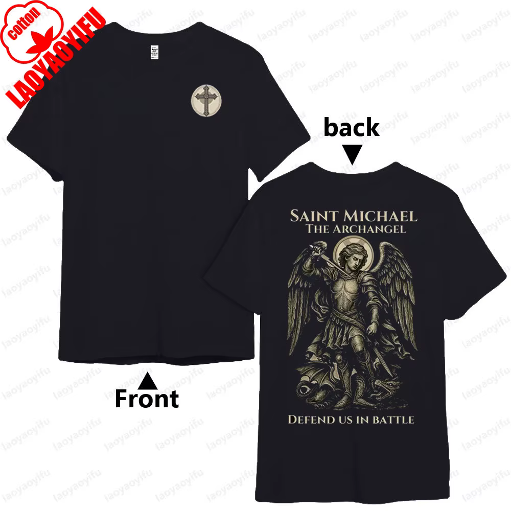 Saint Michael l'archange t-shirt guerrier catholique t-shirt armure de combat spirituelle chemise ho