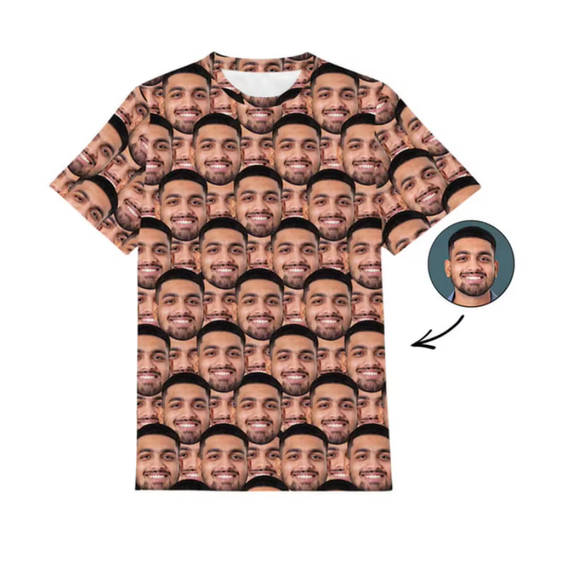 T-shirts de visage personnalisés pour hommes impression complète personnalisé bricolage visage Photo