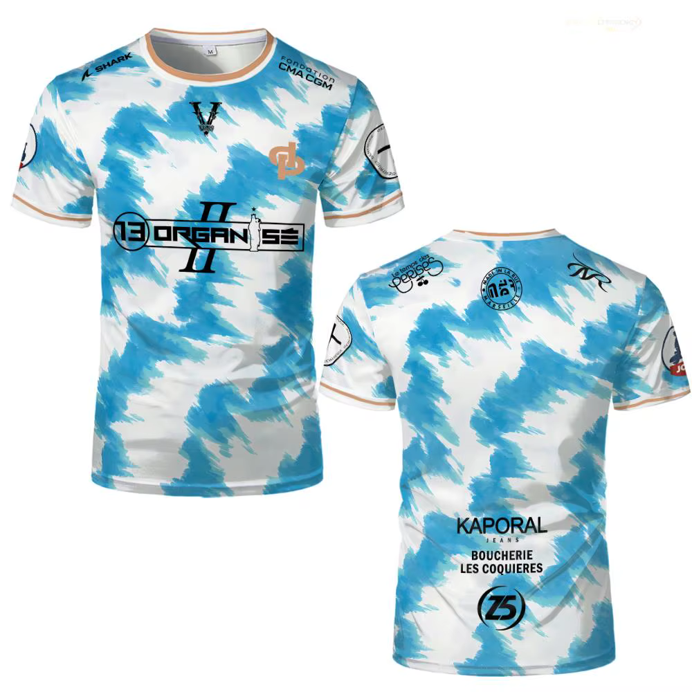 Nouveau JUL Marseille Rap maillot imprimé 13 organiser Hip Hop Football T-Shirt uniforme d'entraînem