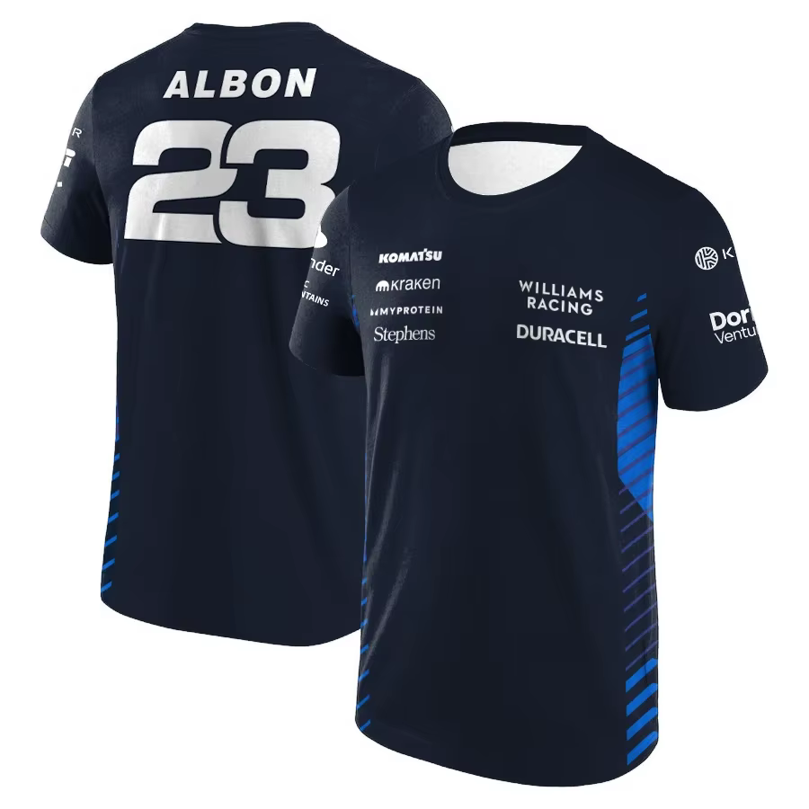 2025 nouveau T-shirt de course F1 Williams chemise de ventilateur Sports de plein air séchage rapide