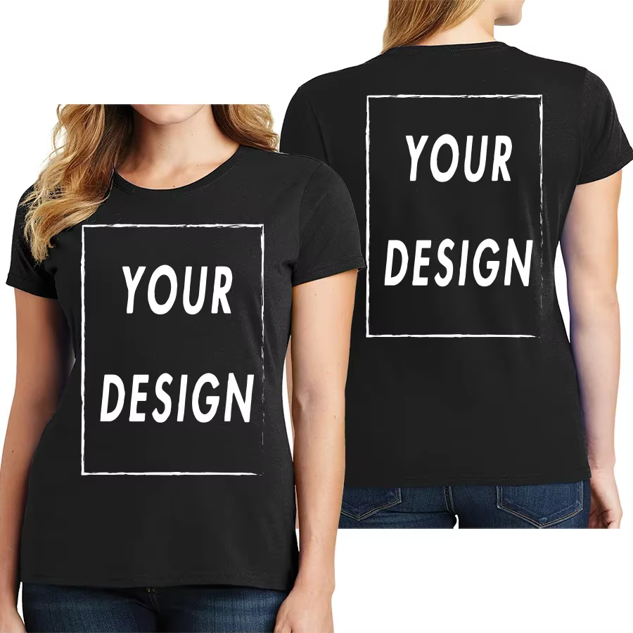 T-shirt d'équipe personnalisé taille UE pour femmes, ajoutez votre propre design devant et dos, impr