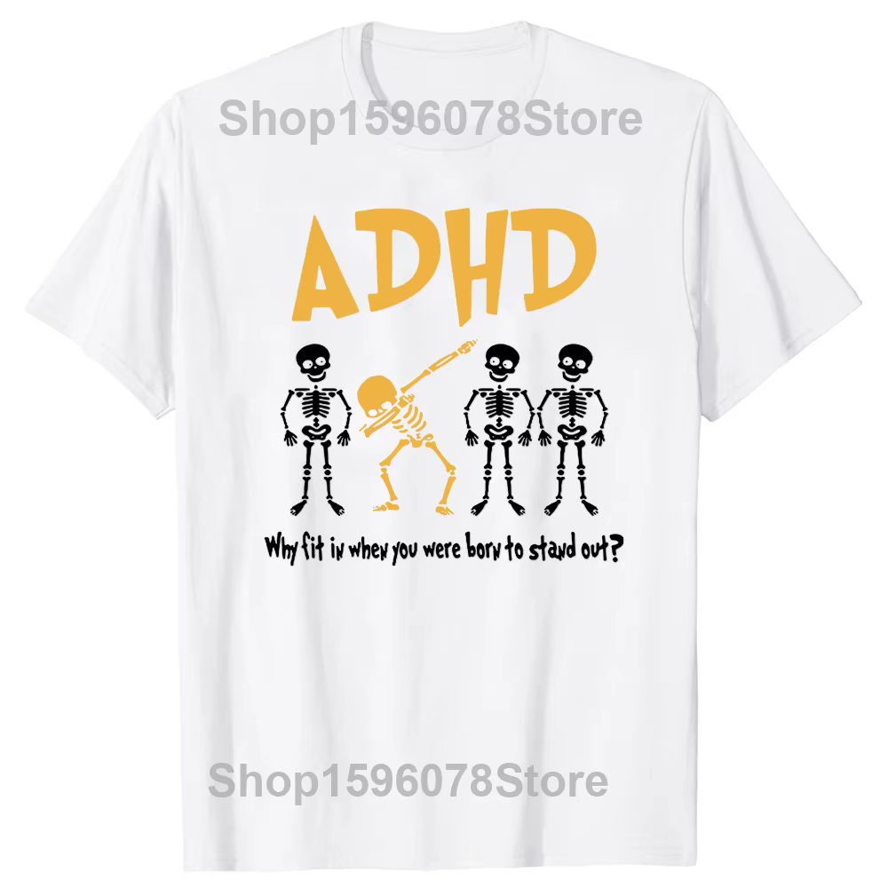 Sensibilisation au TDAH squelette graphique t-shirts pourquoi s'adapter quand vous êtes né hauts vêt