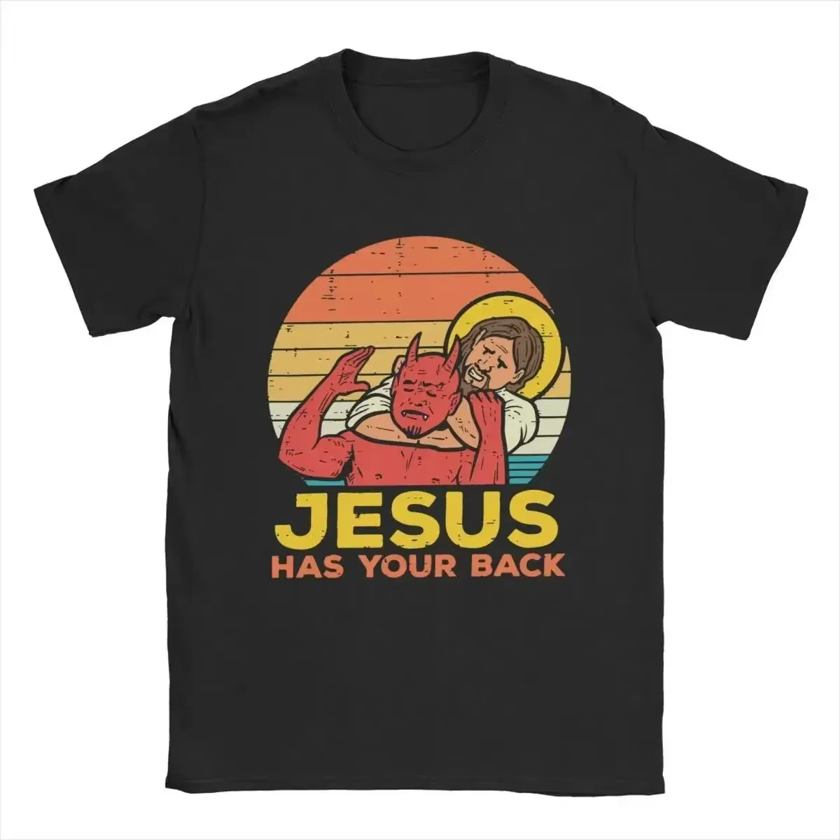 Jésus a votre dos Jiu Jitsu rétro chrétien t-shirts femmes et hommes vintage à manches courtes t-shi
