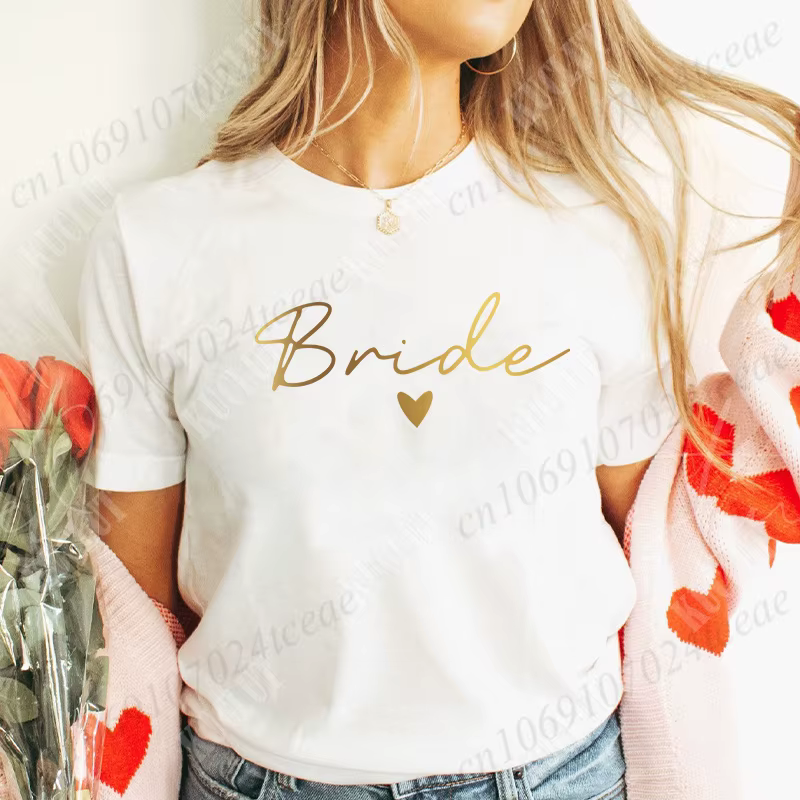 T-shirt de fête prénuptiale pour femmes, hauts pour l'équipe de la mariée, t-shirt de demoiselle d'h