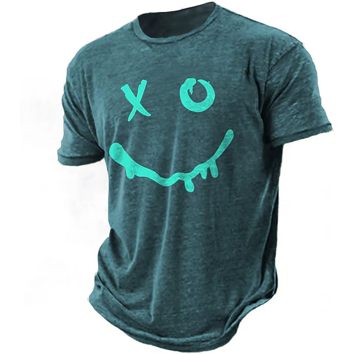 T-shirt manches courtes col rond pour hommes, ample, minimaliste, Unique, accrocheur, tendance, été,