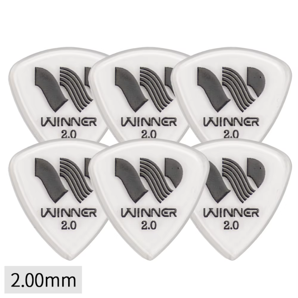 6 pièces gagnant plectres de guitare grand triangulaire anti-dérapant plectres de guitare électrique