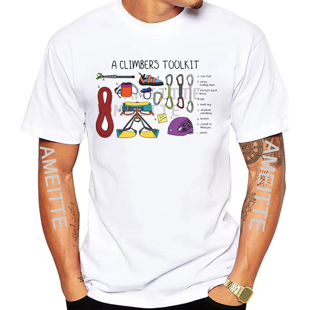 T-shirt d'escalade à manches courtes pour hommes, conception de noeud de UL, escalade de montagne, t