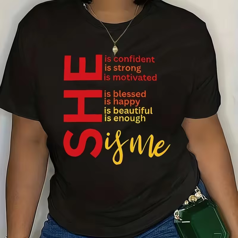 C'est moi. T-shirt pour femmes, design avec slogan « forte et belle », hauts décontractés pour femme