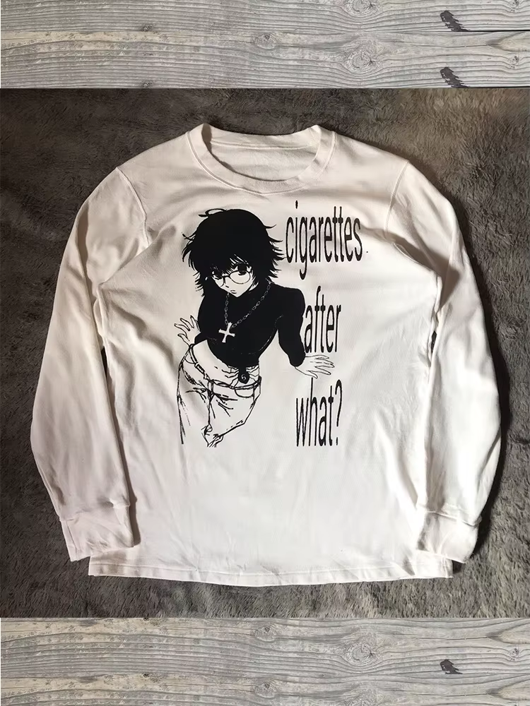 Femmes rétro mignon Harajuku Slim fit hauts dame blanc T-Shirts décontractés filles lettre Anime imp