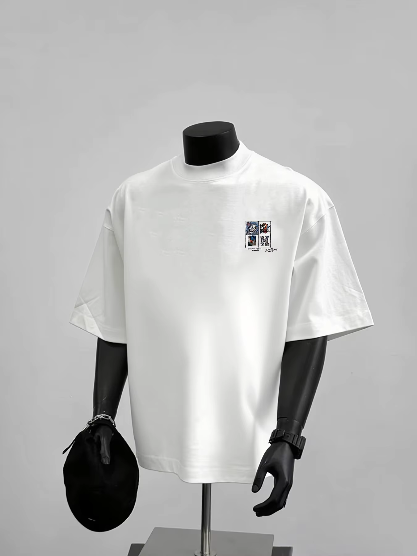 T-shirt à manches courtes pour hommes, 100% coton, col rond, décontracté, confortable, avec imprimé