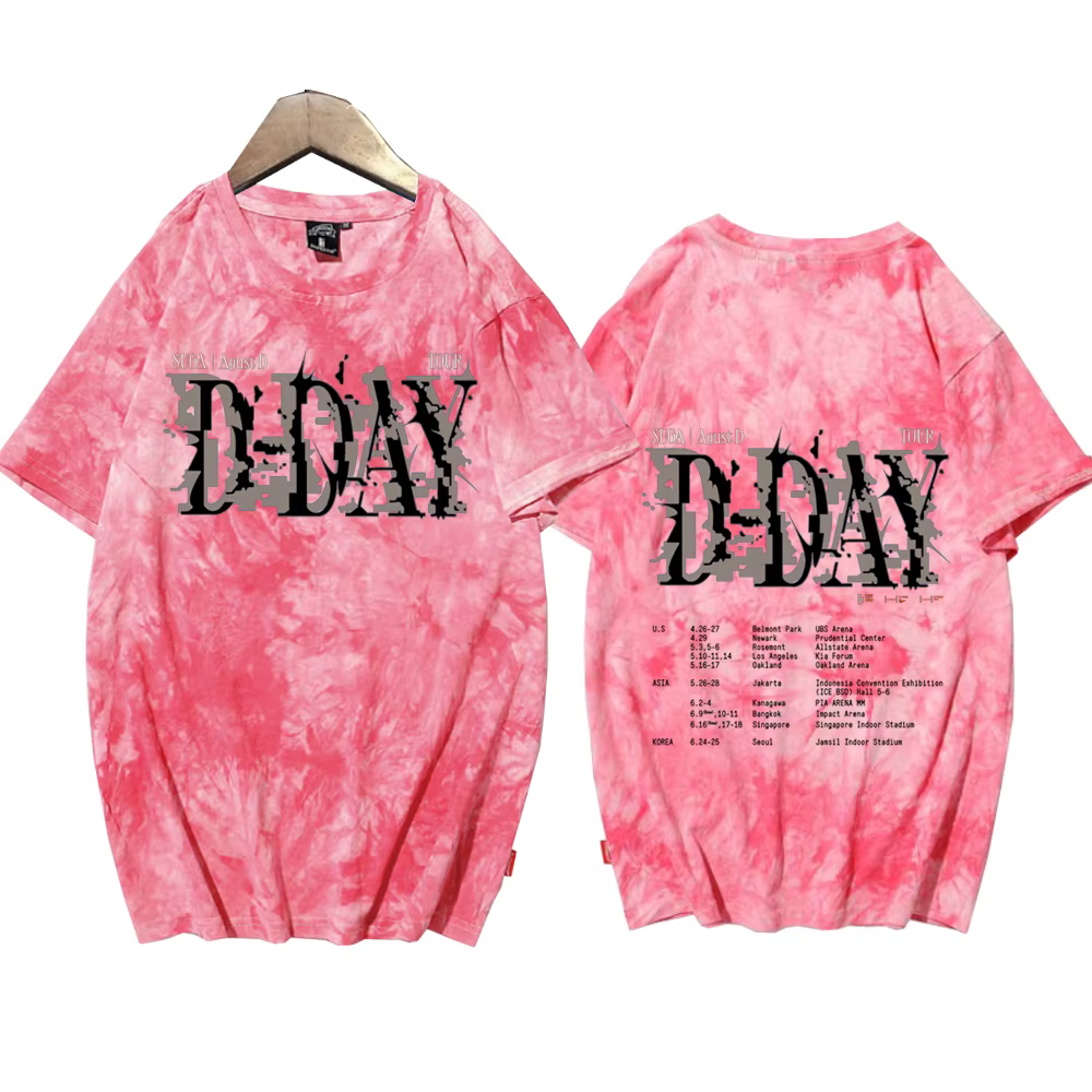 Suga Agust D Tour Tie Dye chemises unisexe col rond manches courtes musique populaire T-Shirt Fans c