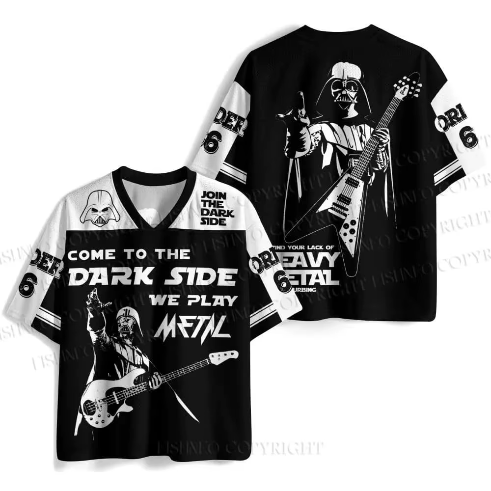 T-shirt à manches courtes col en V imprimé Star Wars Darth Vader Fighter pour toute la famille, déco