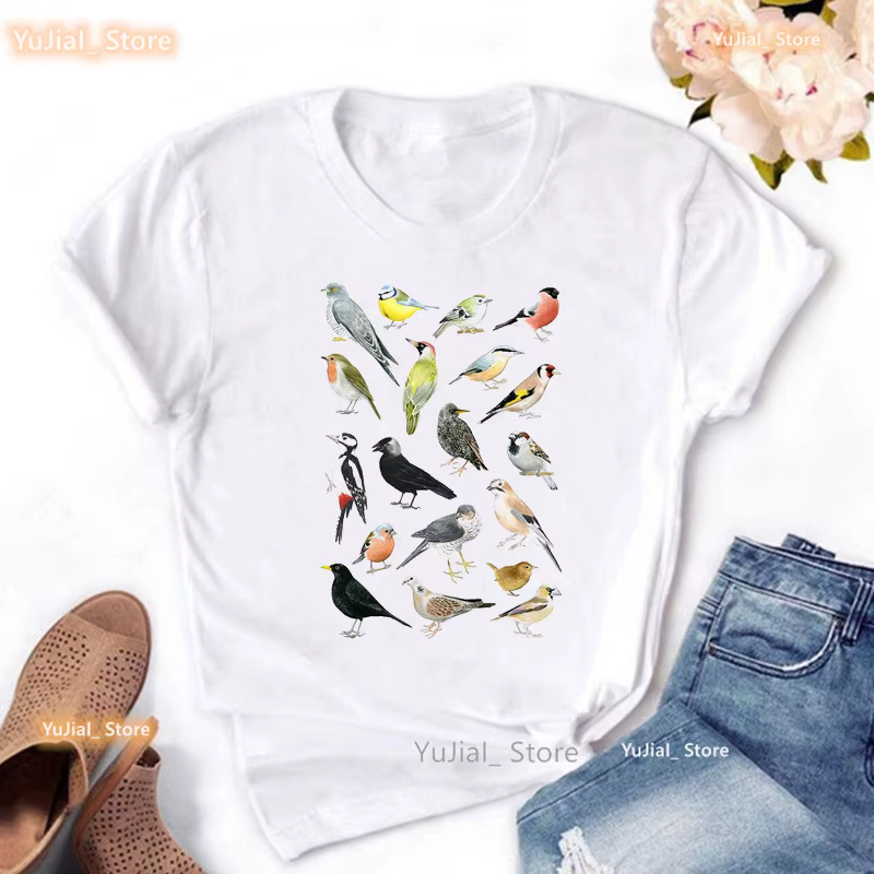 T-shirt drôle pour filles, vêtements Kawaii, t-shirt avec motif de perroquet Cockatiel, t-shirts gra
