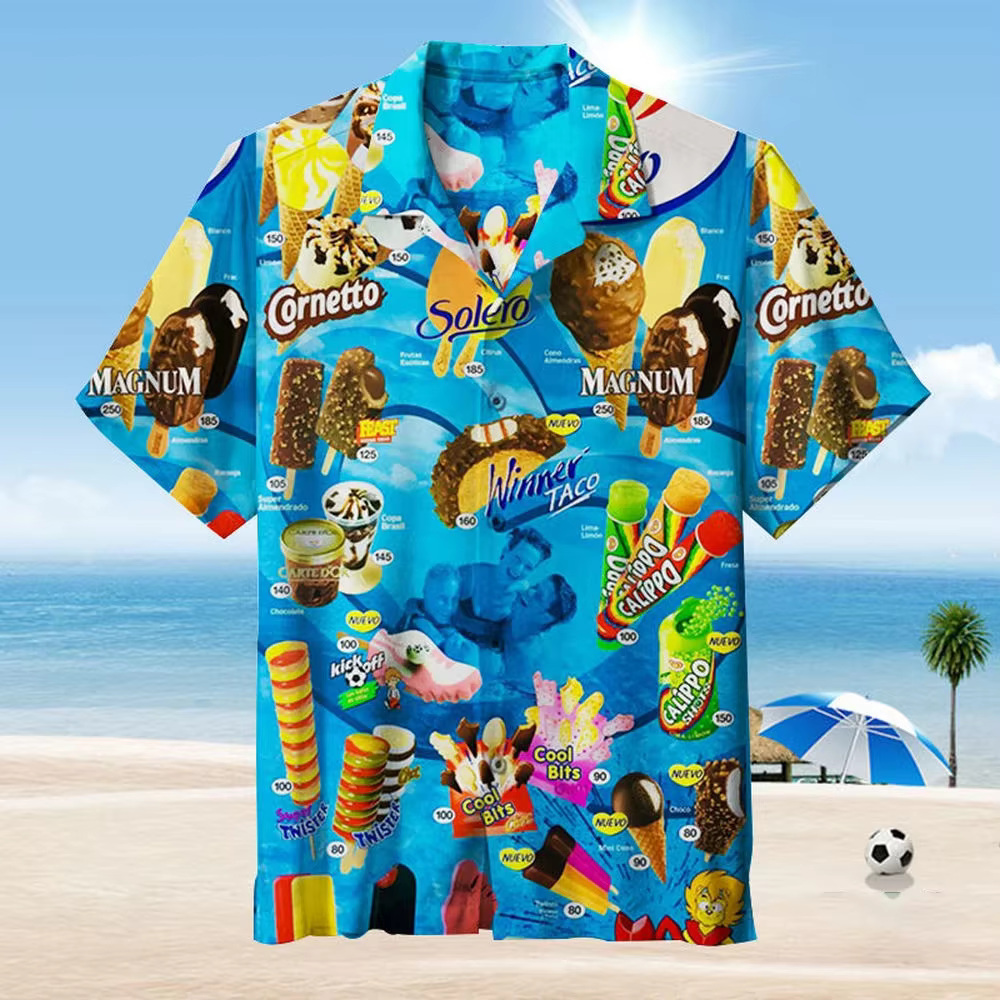 T-shirt unisexe à manches courtes, imprimé 3D motif crème glacée, séchage rapide, style décontracté,