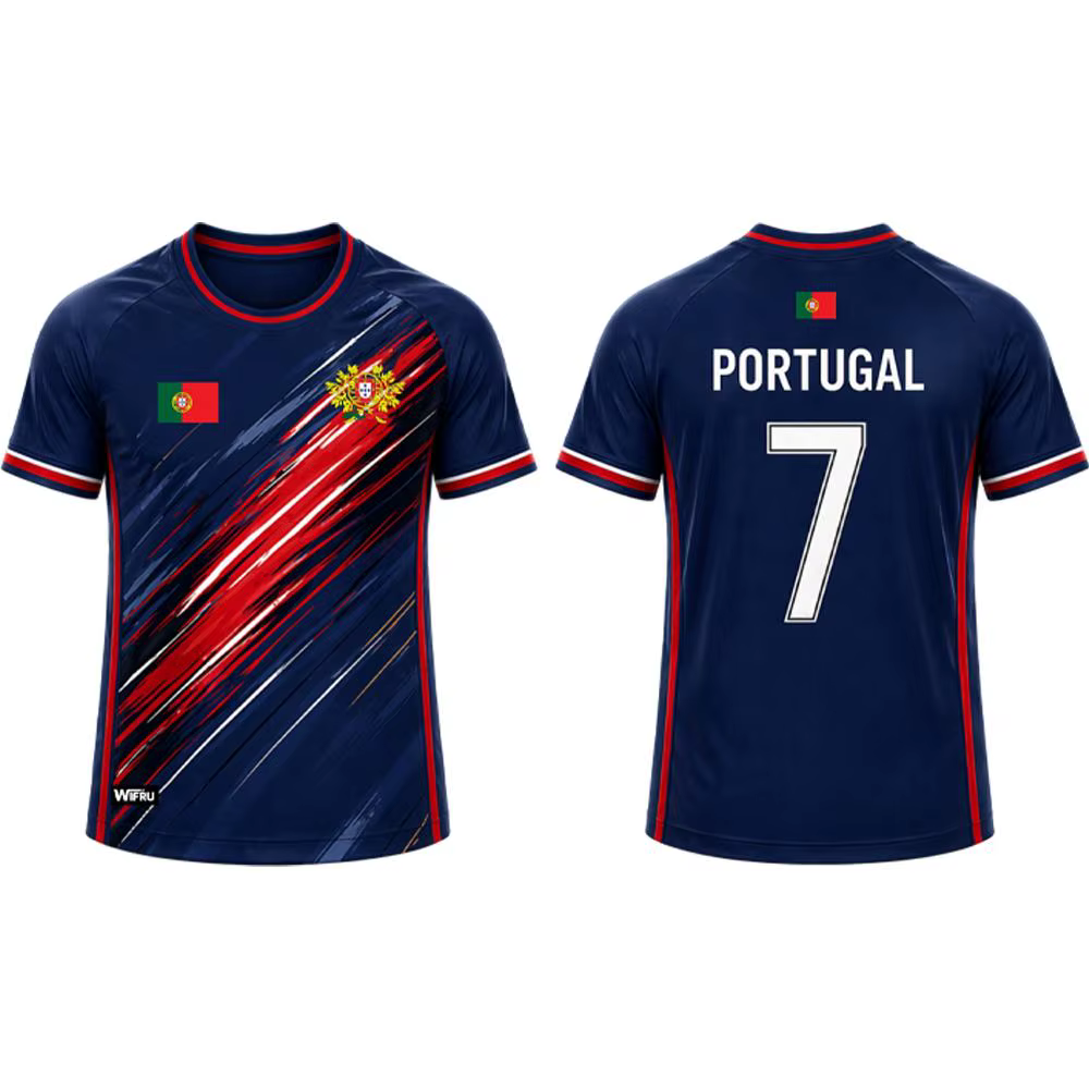 Nouveau maillot de football du Portugal, t-shirt de sport d'extérieur respirant à manches courtes po
