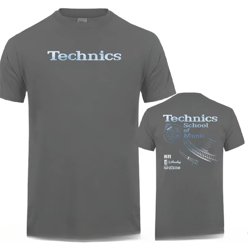 T-shirt Vintage DJ Long Play Technics School of Music pour Homme, T-shirt Rétro DJ Musical, Top Tend
