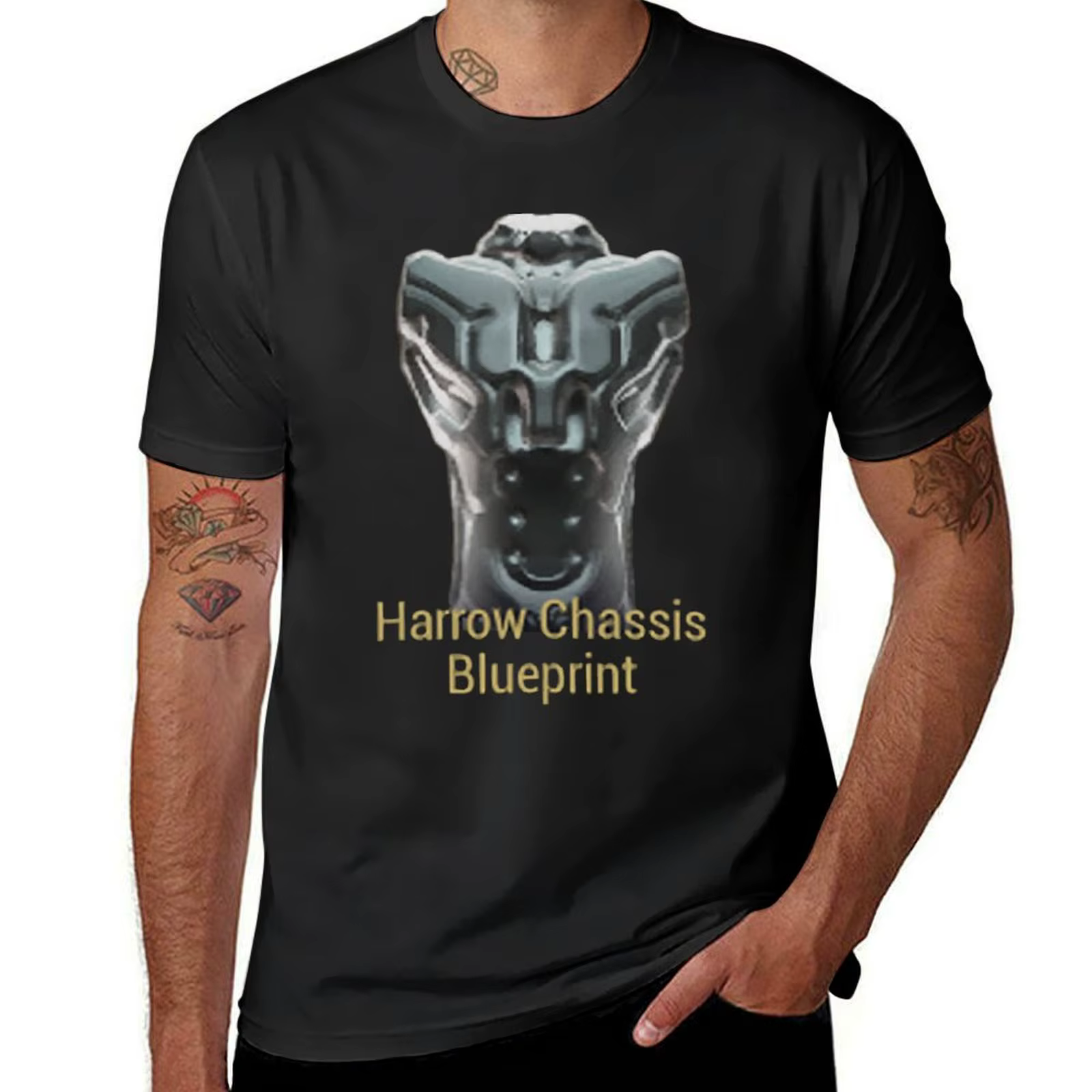 T-shirt Tennocon pour homme, harrow chassis, warframe, vintage, anime, nouvelle édition
