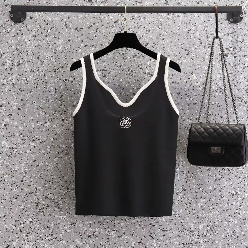 T-shirt sans manches à fleurs blanches pour femmes, pull d'aviation skinny, précieux, décontracté, à