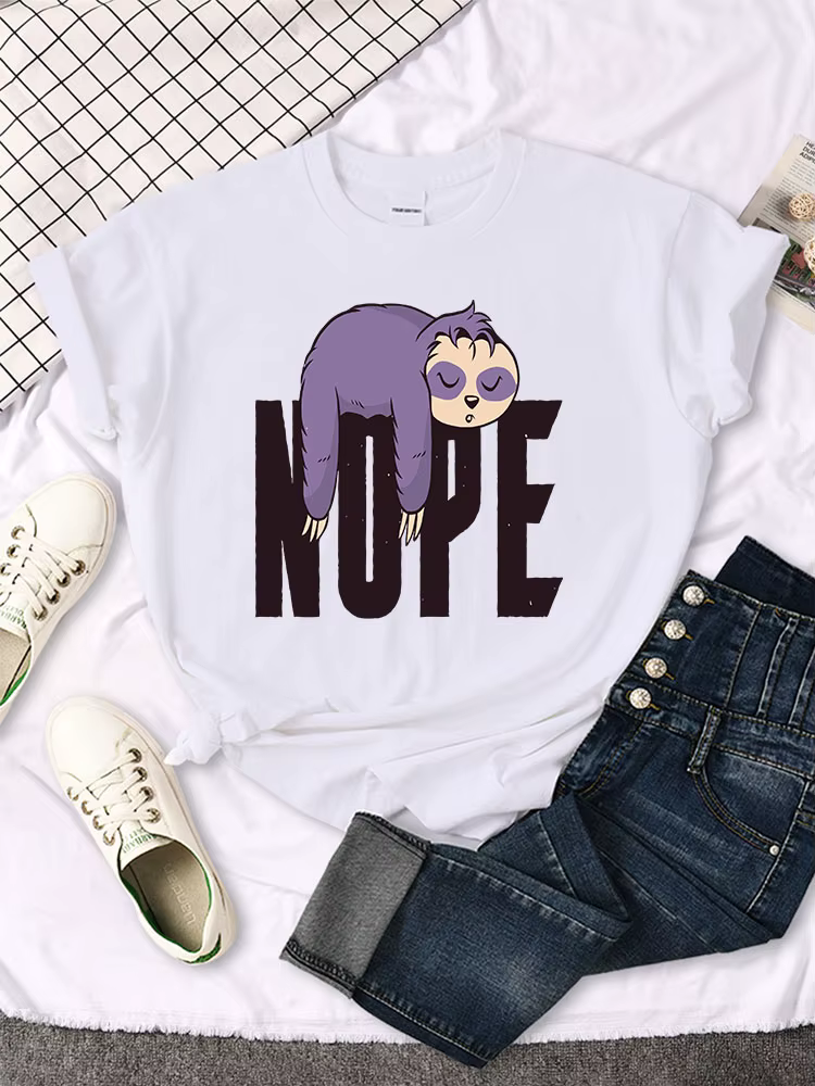 T-Shirt col rond pour femmes, vêtements de sport surdimensionnés, Slim, imprimé Animal Kawaii
