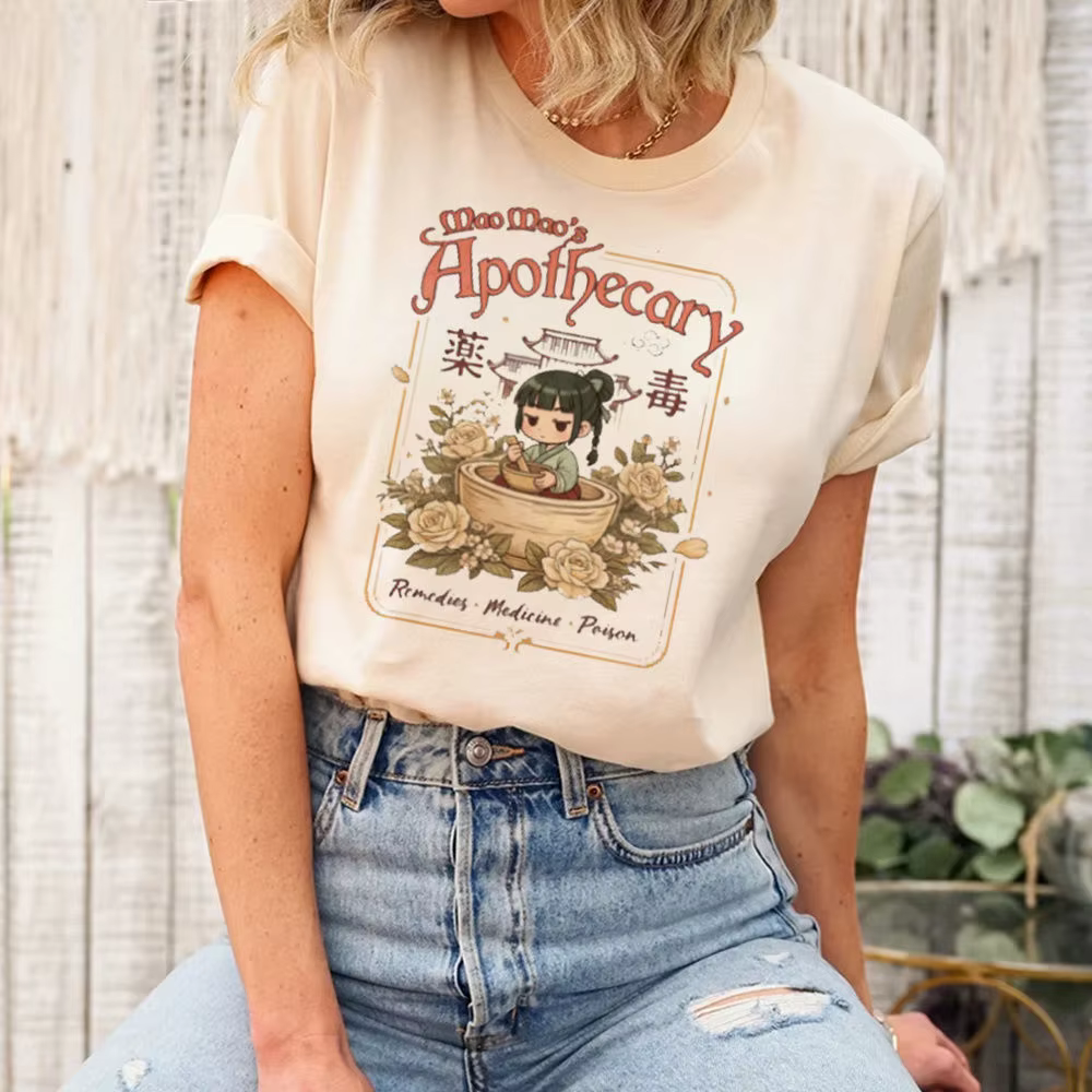 Apothecary Diaries t-shirt adolescent gothique coloré rétro kawaii Punk université chemise Vintage g