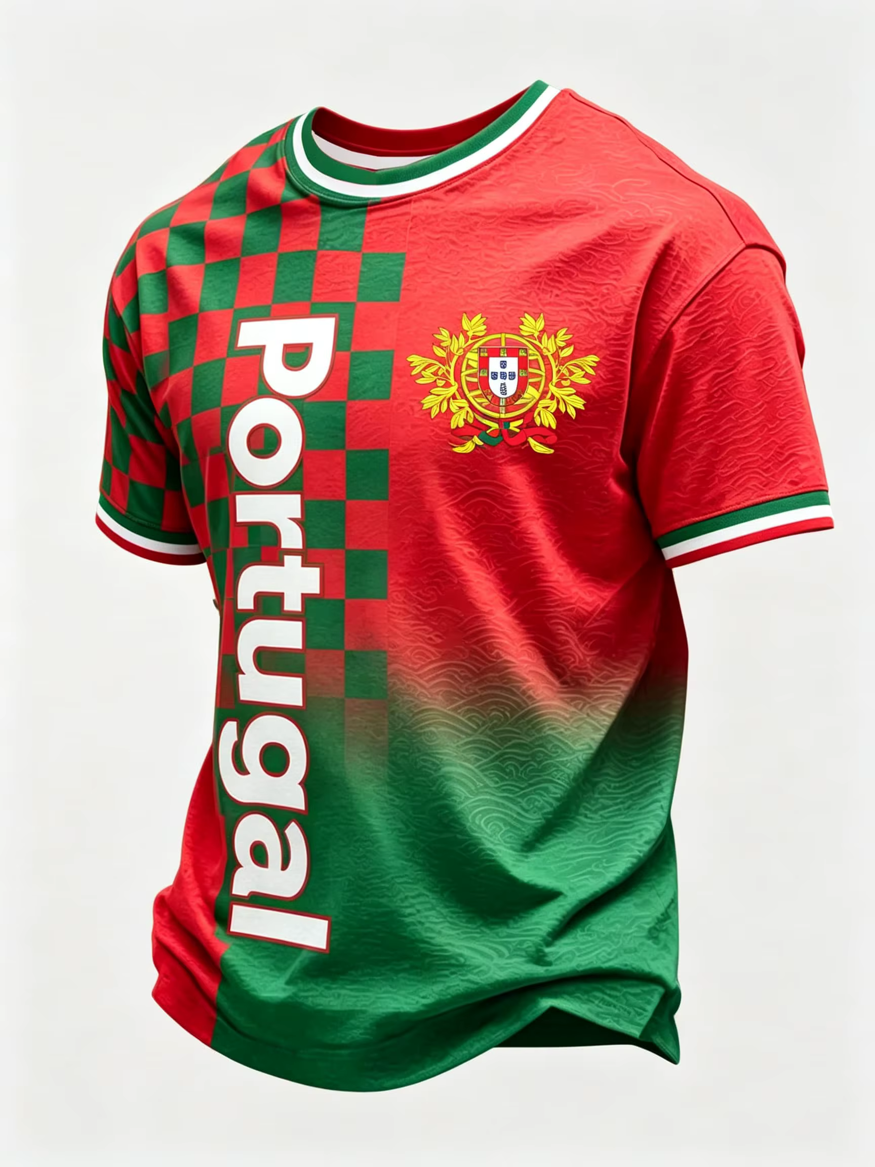 Maillots de football imprimés drapeau du Portugal, t-shirts pour hommes, t-shirts pour femmes, hauts