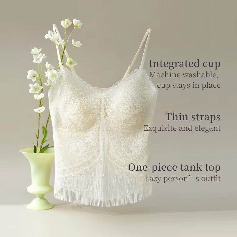 SUJIIN Sexy dentelle Camisole débardeurs femmes 2025 été sans manches beau dos haut dame Simple t-sh