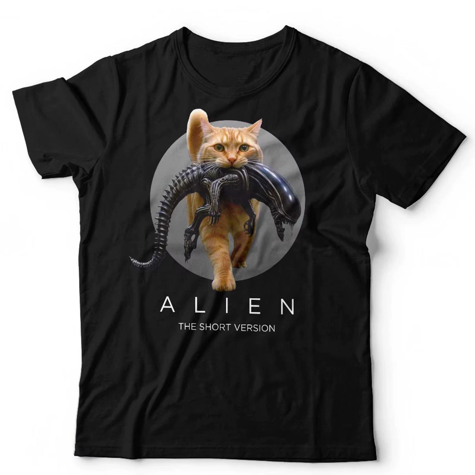 T-shirt Alien pour hommes et femmes, imprimé avec un film d'horreur science-fiction court et amusant