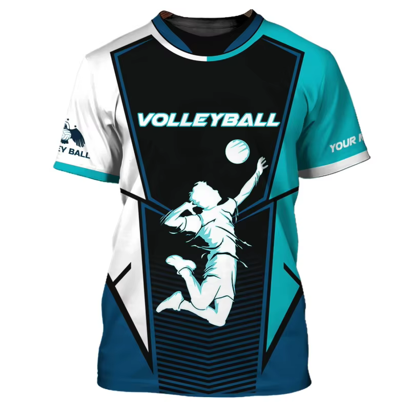 T-shirt de volley-ball avec nom personnalisé pour hommes et femmes, t-shirts de sport surdimensionné
