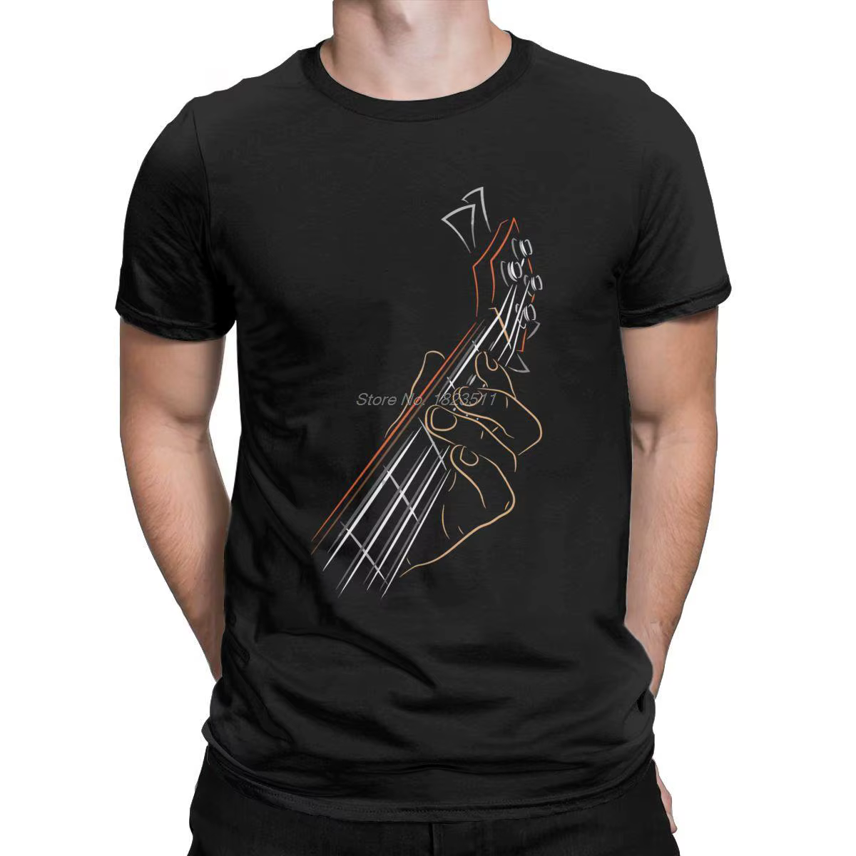 Humoristique actif guitare basse Rock musique T-Shirt hommes col rond coton T-Shirt à manches courte