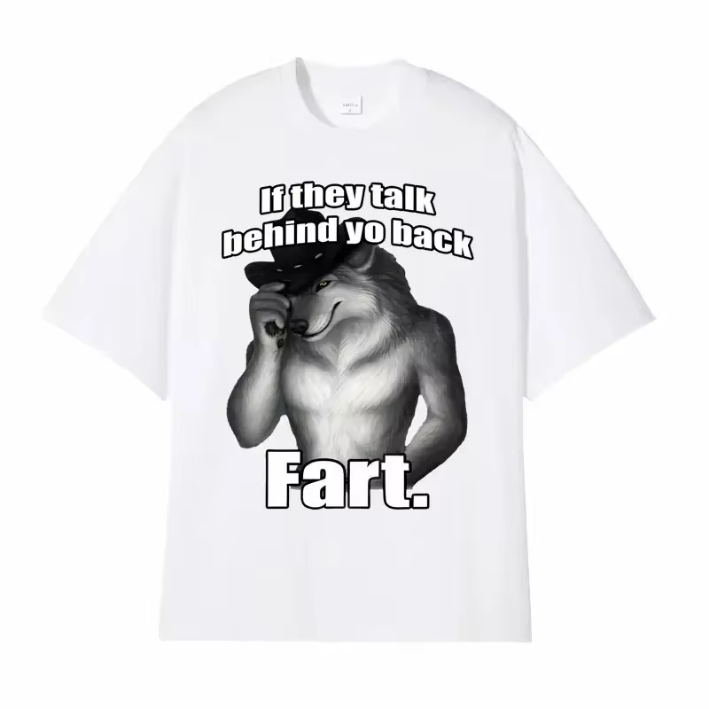 Si ils parlent derrière Yo dos pet loup littéralement moi drôle Meme Emo T-shirt vêtements pour homm