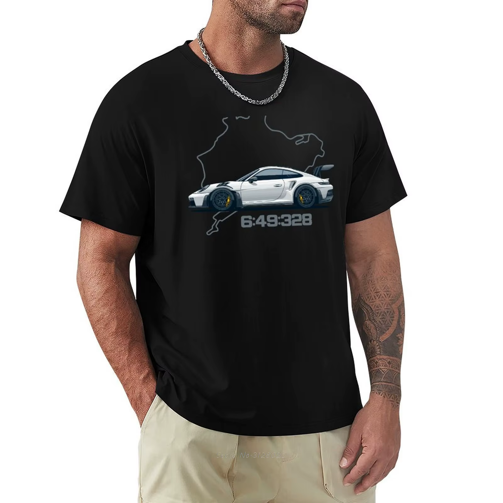 992 GT3 RS Nordschleife T-shirt pour un garçon grande taille hauts garçons blancs hommes vêtements t