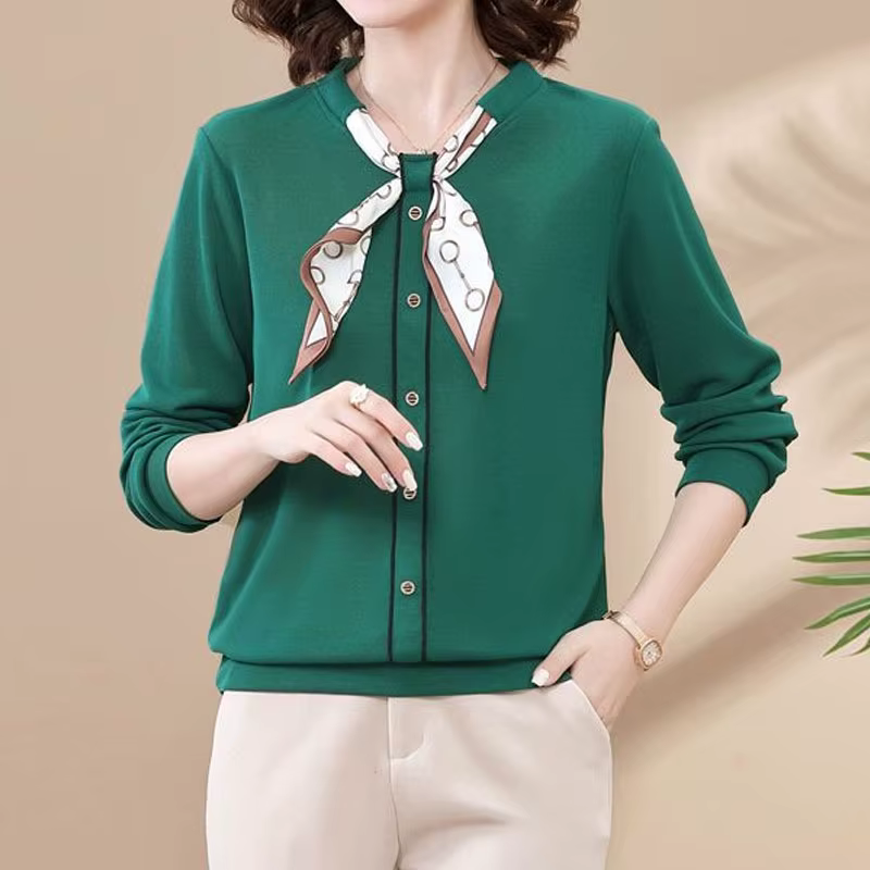 Vêtements pour femmes couleur unie à manches longues hauts 2022 automne nouvelle mode élégant imprim