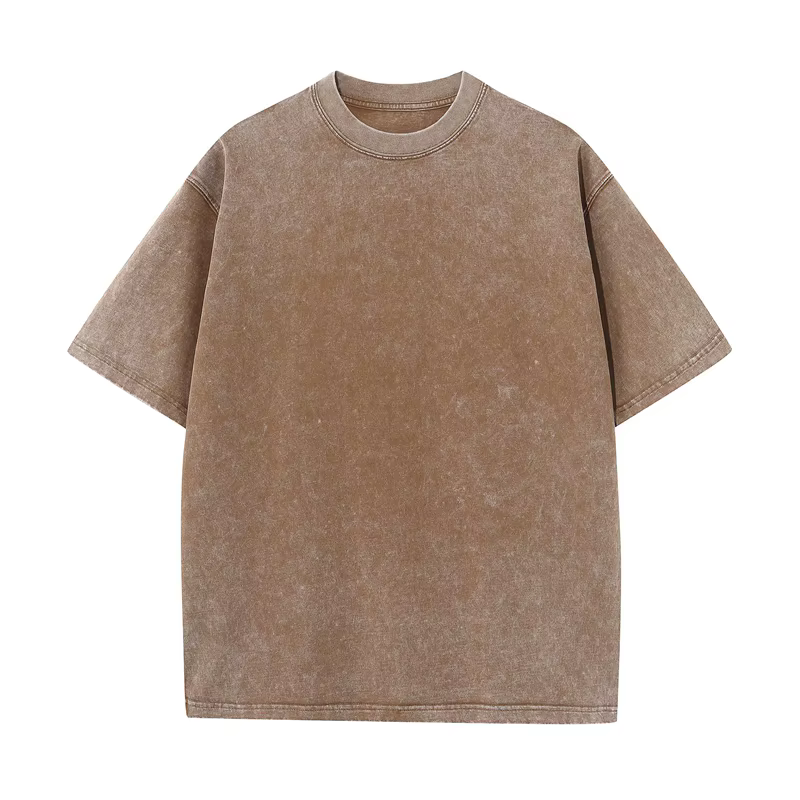 T-shirt d'été pour hommes 230G coton lourd Vintage lavé T-Shirts surdimensionné à manches courtes en