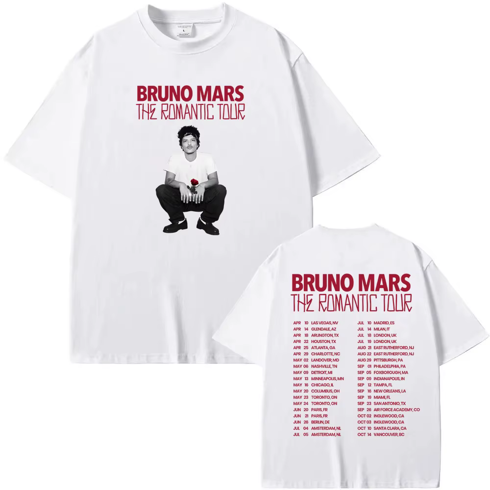 T-shirt de mode de haute qualité 100 % coton, collection 2026 The Romantic Tour, du chanteur et comp