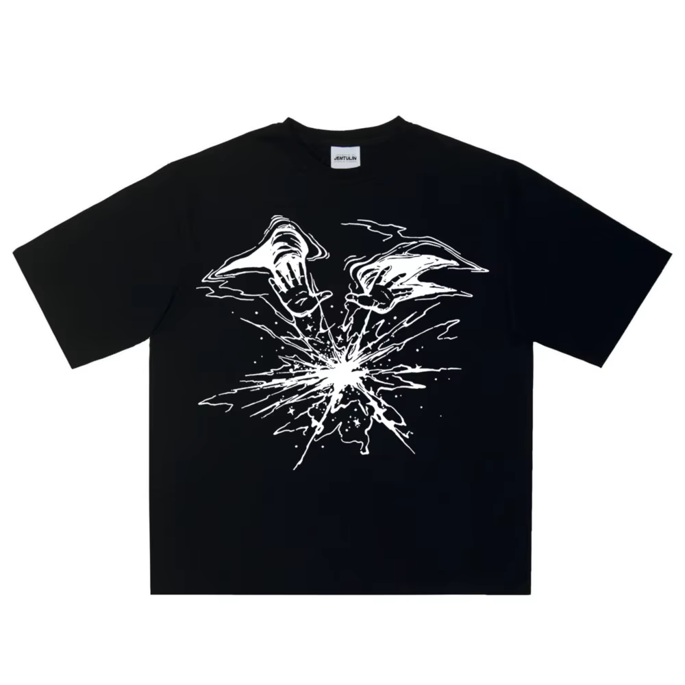 T-Shirt Punk à Imprimé Lyrique pour Homme, Streetwear, Hip Hop, Harajuku, Gothique, Manches Courtes,
