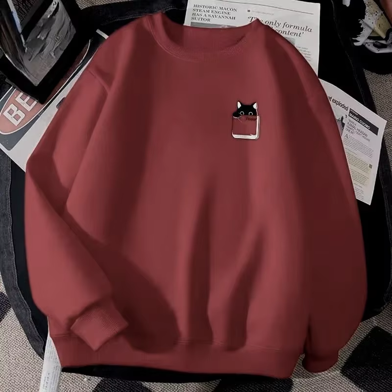 Petite boîte en papier chat noir imprimé M-8XL mâle trop résistant mode manches longues Couple vêtem