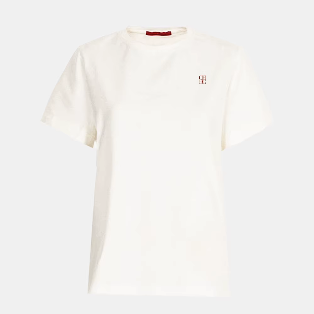 T-shirt pour femme, style décontracté, nouveau design beige brodé, tendance, polyvalent